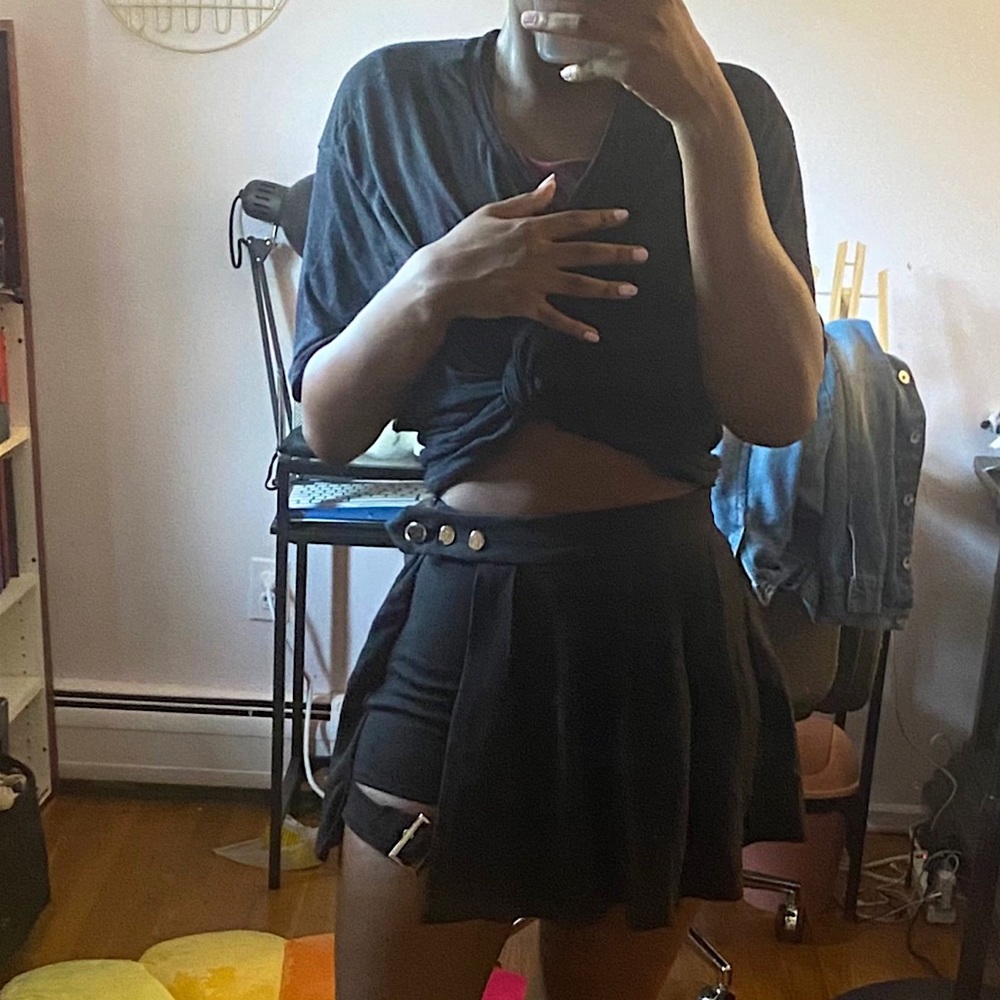 Pleated mini skort